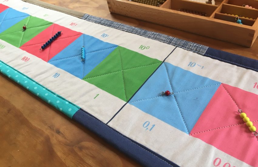 Dezimalstreifen - Rechenteppich zum Rechnen mit Dezimalzahlen nach Montessori Prinzipien